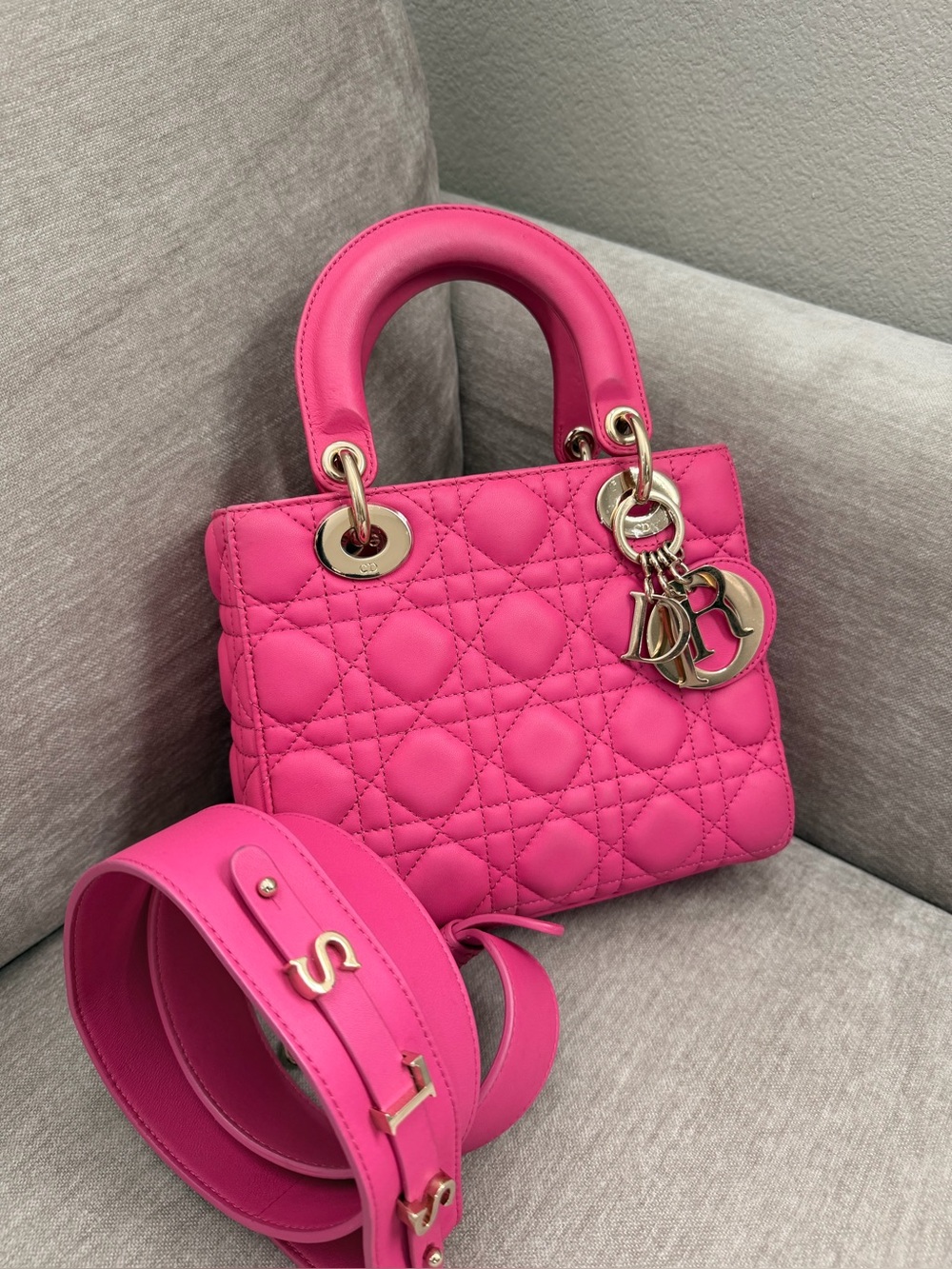 Dior Small Lady Dior My ABCDior top handle bag Fuchsia Pink